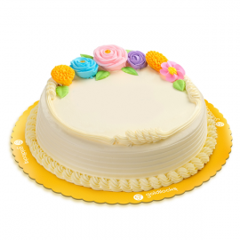 Pastel Blooms Marble 9" round - Goldilocks Cake - (Medium)
