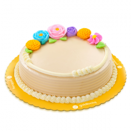 Pastel Blooms Mocha 9" round - Goldilocks Cake - (Medium)